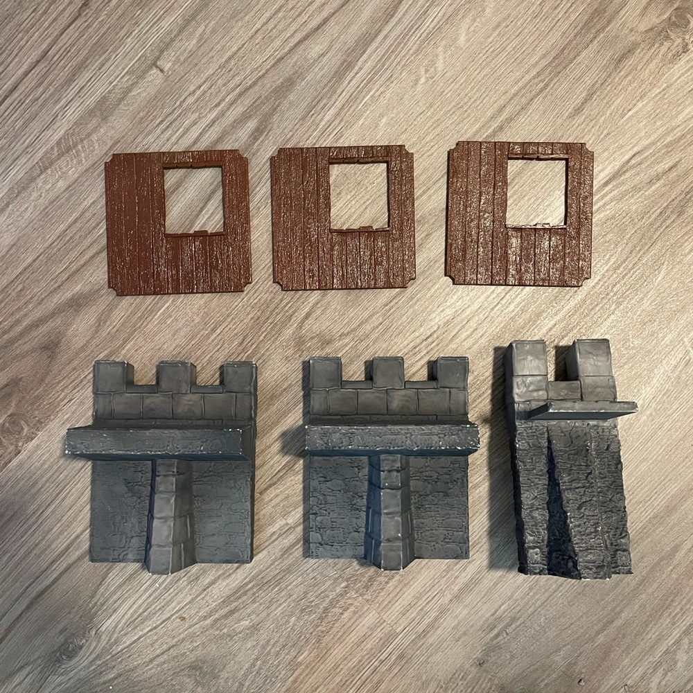 Vintage Schleich Grey Castle Wall Pieces